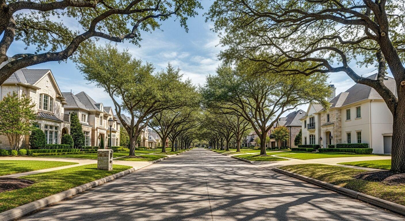 Bellaire neighborhood streetscape — Houston TX