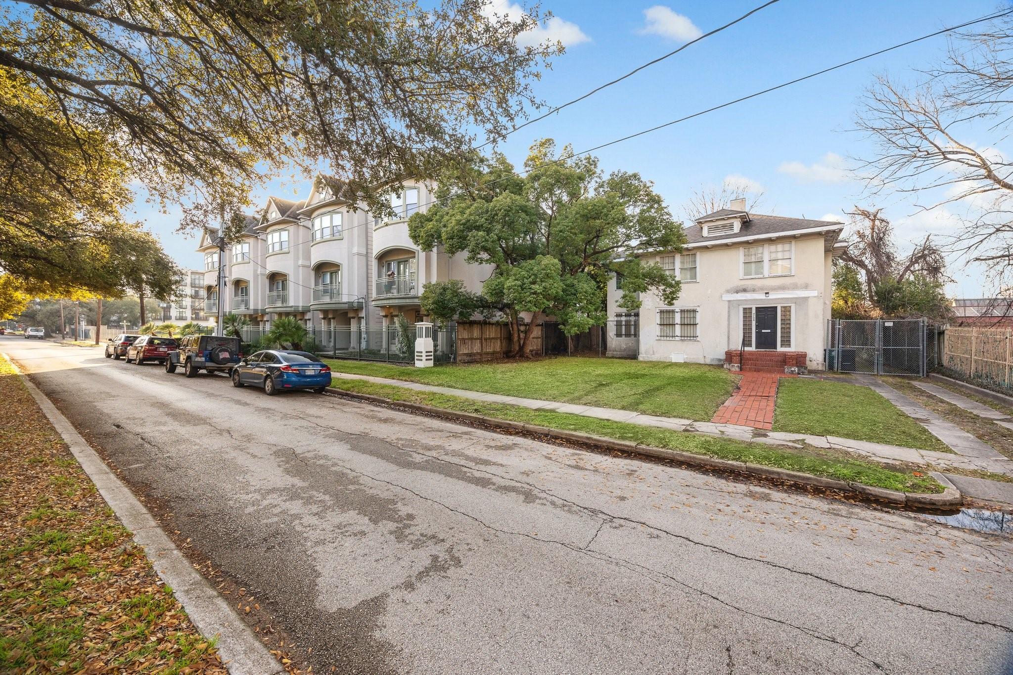 Museum District residential street view — Houston TX